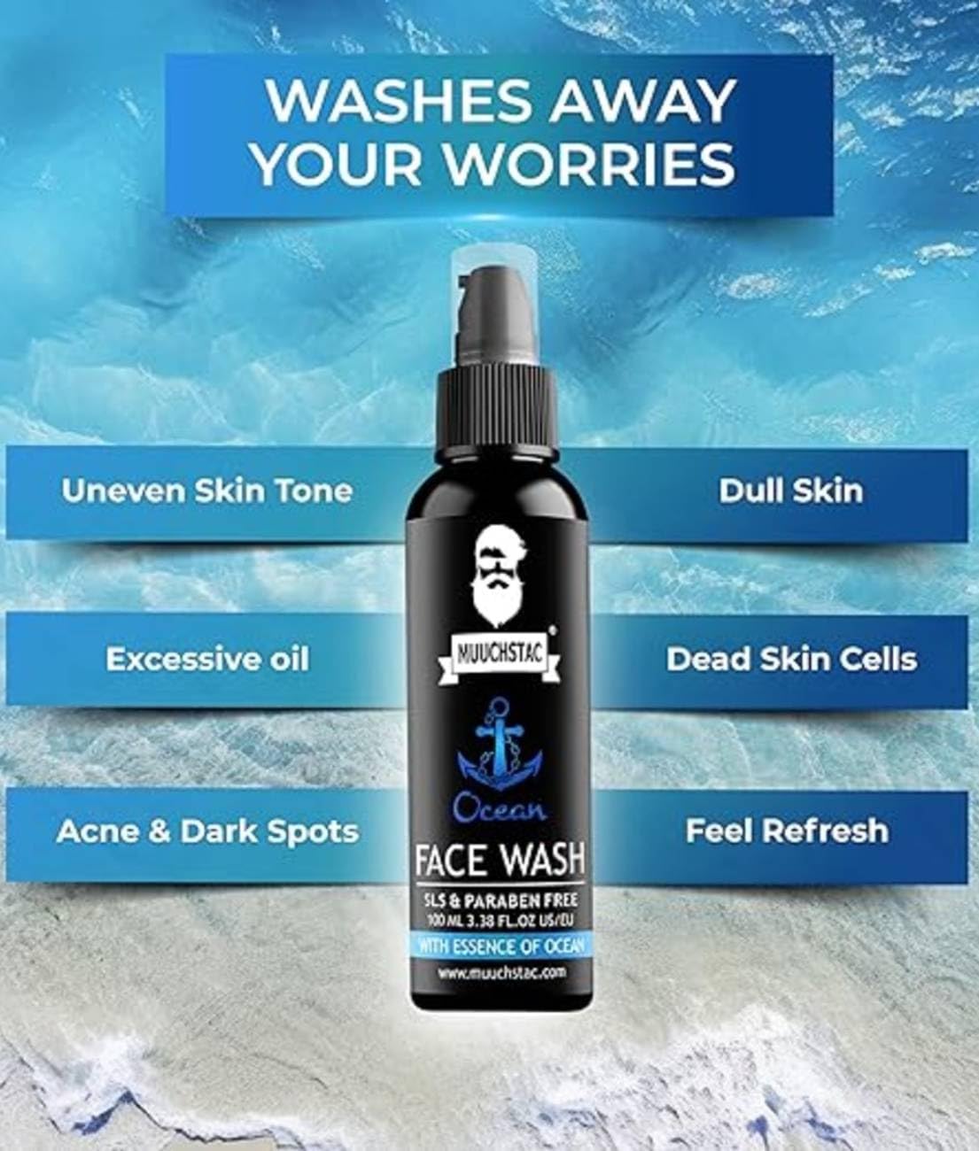 `Ocean Face Wash for Men - Deep Cleansing Refreshing Face Wash`