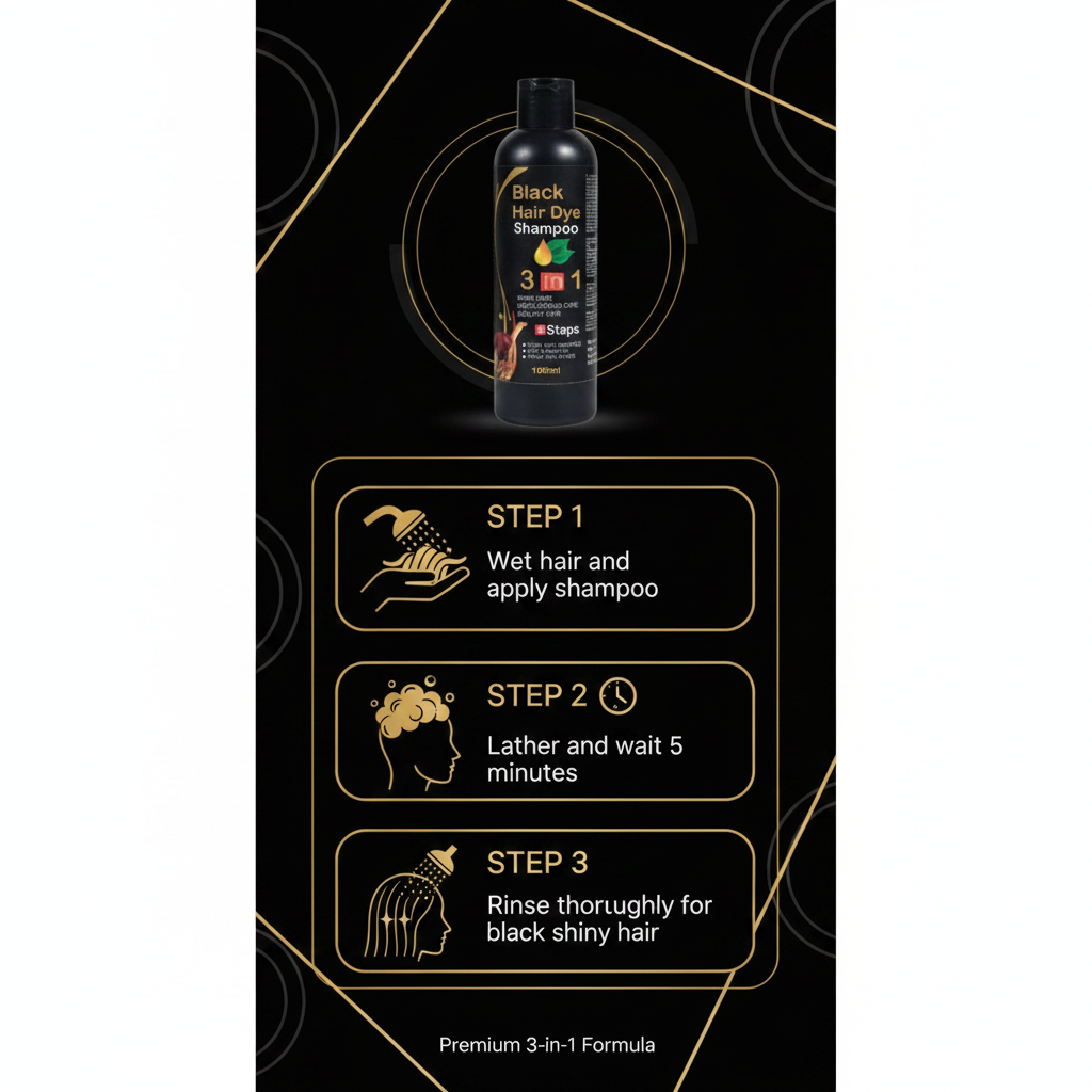 How to Use - Black Hair Dye Shampoo