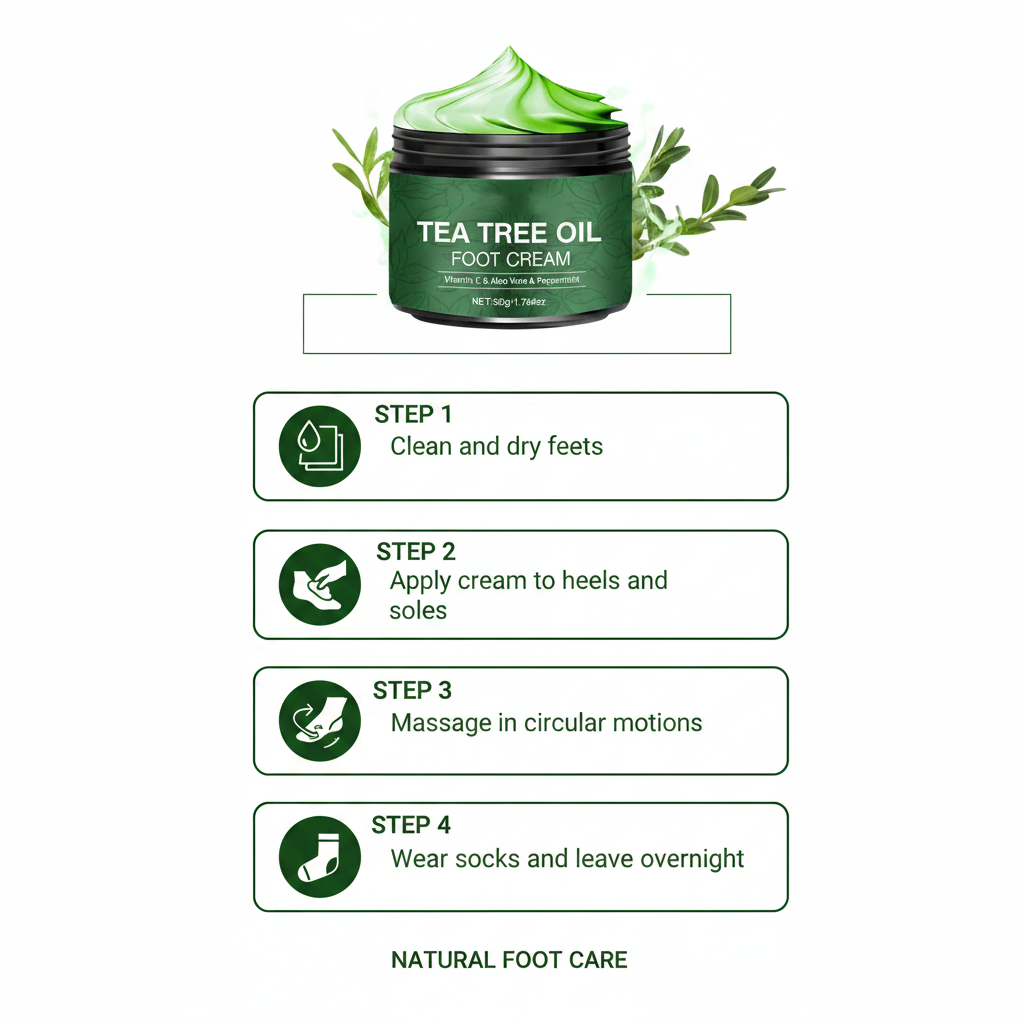 How to Use - Tea Tree Oil Foot Cream